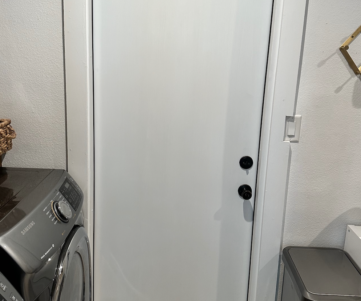 New white interior door installed in a Dallas home